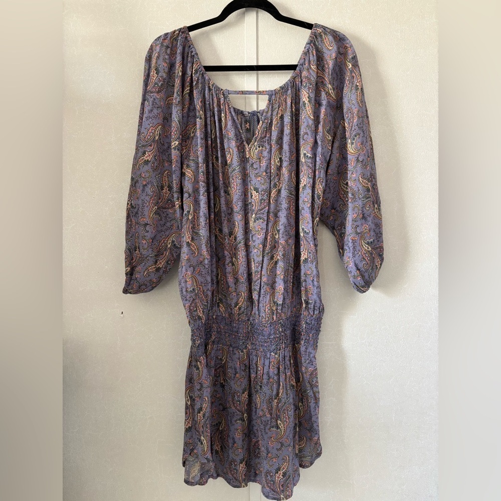 Denim & Supply Ralph Lauren purple floral 3/4 Sleeve mini dress Size L - Picture 6 of 7